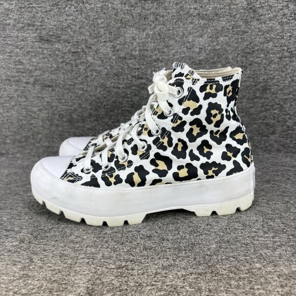 ✅Converse Shoes Women's Size 8 All Star Chuck Taylor Lugged Hi Leopard Sneakers - Picture 8 of 10